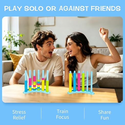 iuuoi Color Matching Challenge Game 2 Pack – Fast Pattern Color Sorting & Stacking Toys, Fun Family Board Game for Kids & Adults, 2 Player Birthday Gift for Boys & Girls, Sensory Toys for Autism in Kuwait