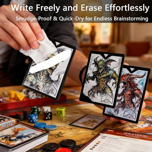 MTG Tokens Set of 60, Double-Sided Reusable Dry Erase Token Cards, Blank Infinitokens for MTG, DND and TCG, Proxy Card Games Accessories in Kuwait
