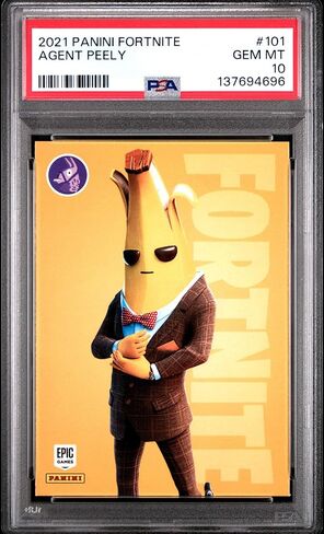 Graded 2021 Panini Fortnite Agent Peely #101 Video Game Trading Card PSA 10 Gem Mint in Kuwait