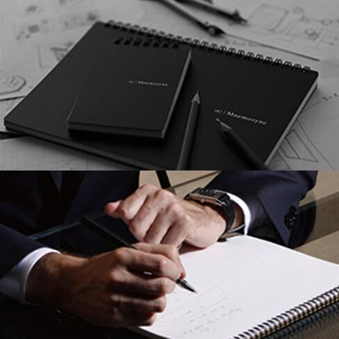 Maruman Mnemosyne Grid Notebook- Horizontal A4 Layout, 8.27" x 11.69", 70 Sheets / 140 Pages, 5mm Graph Paper Journal, Perforated Pages & Wire-Bound to Lay Flat, Black, Made in Japan in Kuwait