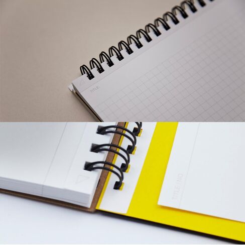 Maruman Mnemosyne Grid Notebook- Horizontal A4 Layout, 8.27" x 11.69", 70 Sheets / 140 Pages, 5mm Graph Paper Journal, Perforated Pages & Wire-Bound to Lay Flat, Black, Made in Japan in Kuwait
