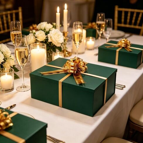 UoeRing Green Extra Large Gift Box 1Pcs 22x17x9 inch,luxury Gift Box with Lid for Presents Birthday Christmas Valentine's Day (Includes Pull Bows,Card,Envelope,Filler) in Kuwait