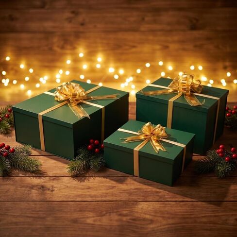 UoeRing Green Extra Large Gift Box 1Pcs 22x17x9 inch,luxury Gift Box with Lid for Presents Birthday Christmas Valentine's Day (Includes Pull Bows,Card,Envelope,Filler) in Kuwait