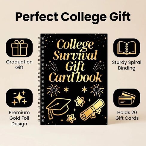 SIHPTO College Survival Gift Card Book 7x5 Inches-2026 Graduation Gifts for High School Graduates & Freshmen, First Year College Survival Kit, Back to School Gift for Freshman in Kuwait