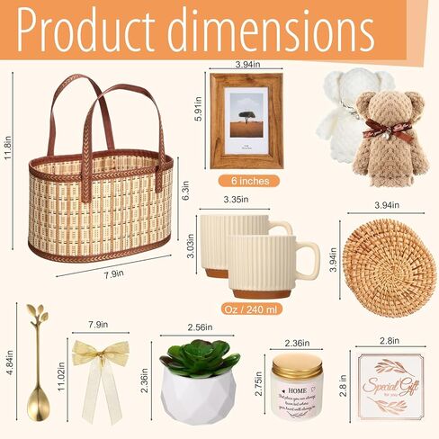 New House Warming Home Basket Gifts- 15 Pieces Housewarming Presents for Couple Women Men Home Apartment First, Closing Gifts for House Buyers Ideas Supplies in Kuwait