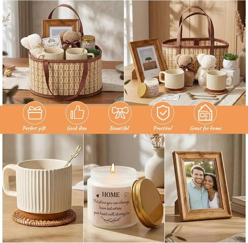 New House Warming Home Basket Gifts- 15 Pieces Housewarming Presents for Couple Women Men Home Apartment First, Closing Gifts for House Buyers Ideas Supplies in Kuwait
