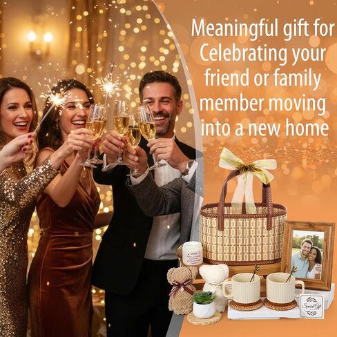 New House Warming Home Basket Gifts- 15 Pieces Housewarming Presents for Couple Women Men Home Apartment First, Closing Gifts for House Buyers Ideas Supplies in Kuwait