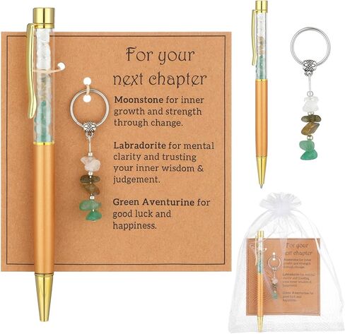 Natural Crystals Pen and Keychain Gifts for New Beginnings Your Next Chapter, New Beginnings Gifts for Leaving Going Away Friends Family Coworkers Teacher Leaving Farewell Breakup Promotion in Kuwait