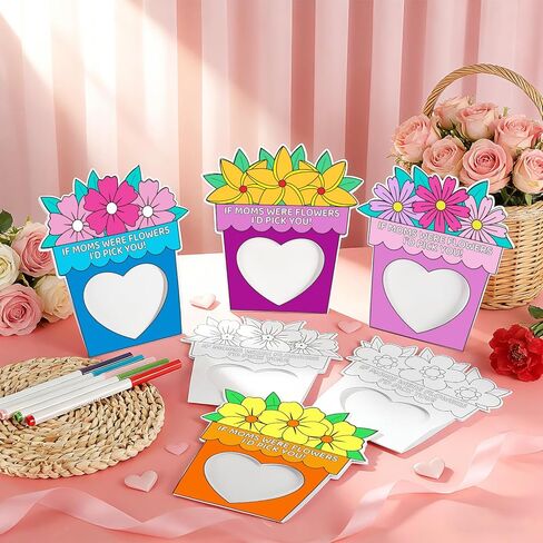 30 قطعة من الحرف اليدوية لعيد الأم للأطفال DIY إطارات الصور تزيين الحرف 6 أنماط زهرة ورقة إطار الصورة عدة هدايا عيد ميلاد عيد الأم من الابنة للنشاط الفني للفصل الدراسي ديكور المنزل والحفلات in Kuwait
