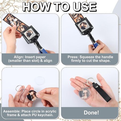 ForraFun 61 Pcs Handheld Keychain Making Kit with 1.38"/35mm Circle Cutter, 30 Acrylic Blank Keyring, 30 PU Leather Keychains, DIY Photo Insert Craft Supplies for Wedding Birthday Favors Party Gifts in Kuwait