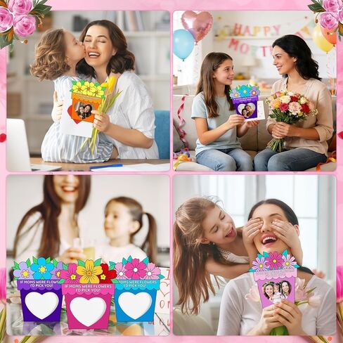 30 قطعة من الحرف اليدوية لعيد الأم للأطفال DIY إطارات الصور تزيين الحرف 6 أنماط زهرة ورقة إطار الصورة عدة هدايا عيد ميلاد عيد الأم من الابنة للنشاط الفني للفصل الدراسي ديكور المنزل والحفلات in Kuwait