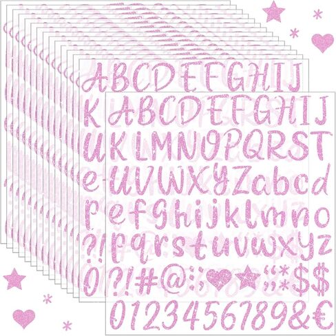 Glitter Gold Letter Stickers, 8 Sheets 664 PCS Alphabet Number Stickers 1 Inch, Self Adhesive Vinyl Stickers for Graduation Cap Scrapbooking Water Bottles Mailbox DIY Crafts Signs Party Decor (Gold) in Kuwait