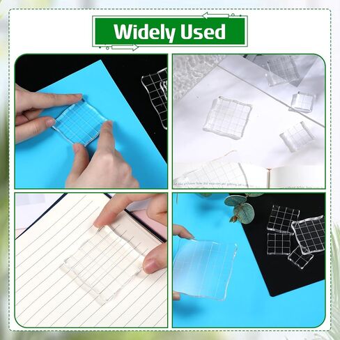 كتل ختم أكريليك، 5 قطع أدوات كتل ختم شفافة مع خطوط شبكية بأحجام متنوعة أداة ختم للحرف اليدوية اليدوية وصناعة البطاقات وسجل القصاصات in Kuwait