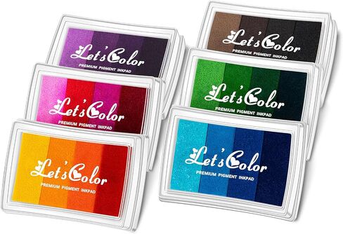 MERDTTES Rainbow Craft Ink Pads, Washable Finger Ink Pads for Stamps for Kids DIY, Paper, Wood Fabric, Scrapbooking, Rubber Stamps in Kuwait