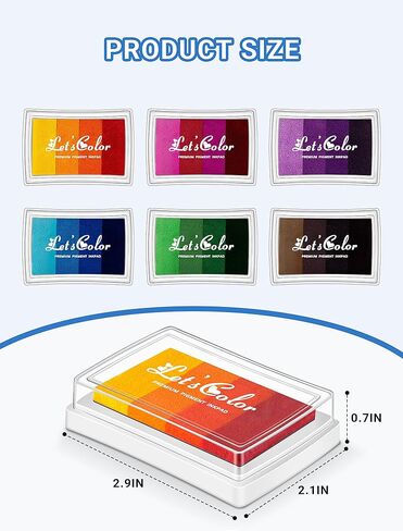 MERDTTES Rainbow Craft Ink Pads, Washable Finger Ink Pads for Stamps for Kids DIY, Paper, Wood Fabric, Scrapbooking, Rubber Stamps in Kuwait