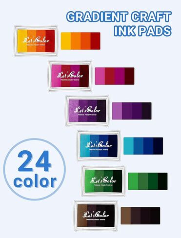MERDTTES Rainbow Craft Ink Pads, Washable Finger Ink Pads for Stamps for Kids DIY, Paper, Wood Fabric, Scrapbooking, Rubber Stamps in Kuwait