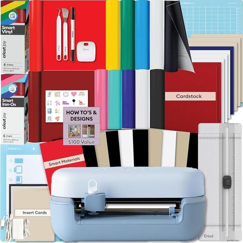 مجموعة Cricut Joy 2 Rainbow الأساسية - آلة قطع ذكية مدمجة مع الفينيل الذكي، والكي الذكي، والبطاقات، وإدراج البطاقات والفينيل القابل للطباعة - إنشاء ما يصل إلى 75 مشروعًا in Kuwait