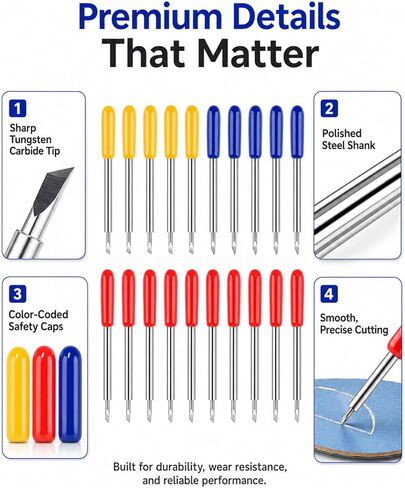 20 PCS Replacement Blades Compatible with Cricut Explore Air 2/3, Maker 3/4, Expression - Cutting Machine Blades Set Including 30, 45, 60 Degree Fine Point and Deep Cut Blades in Kuwait