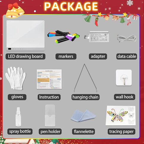 Led Drawing Board with 13 Light Effects, 16" Rechargeable Glow Doodle LED Note Board with Colors, Neon Light Up Drawing Tablet Gifts for Kids for Easter Birthday Christmas Gift Ideas in Saudi Arabia