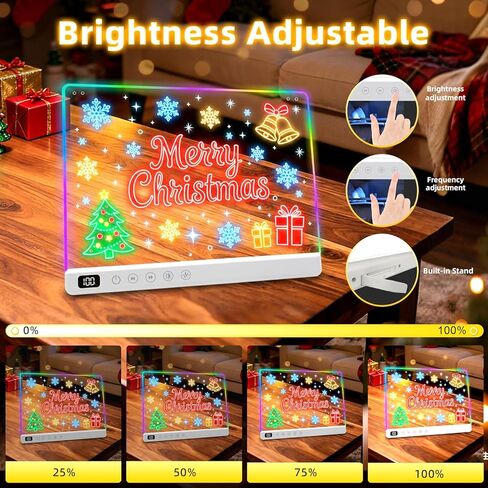 Led Drawing Board with 13 Light Effects, 16" Rechargeable Glow Doodle LED Note Board with Colors, Neon Light Up Drawing Tablet Gifts for Kids for Easter Birthday Christmas Gift Ideas in Saudi Arabia