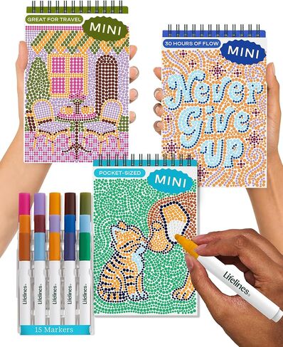 Lifelines FlowArt Activity Pads 3-Pack, Dot-by-Letter Guided Coloring Books in Kuwait