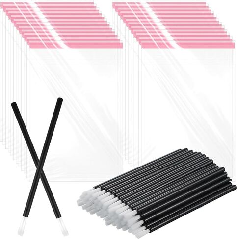 100 Pcs Disposable PYO Cookie Paint Brushes with 100 Pcs Cookie Packaging Bags, 3.54 Inch Mini Food Safe Paint Brushes for Cookies, Cupcakes, Crafts, and Makeup Application in Kuwait