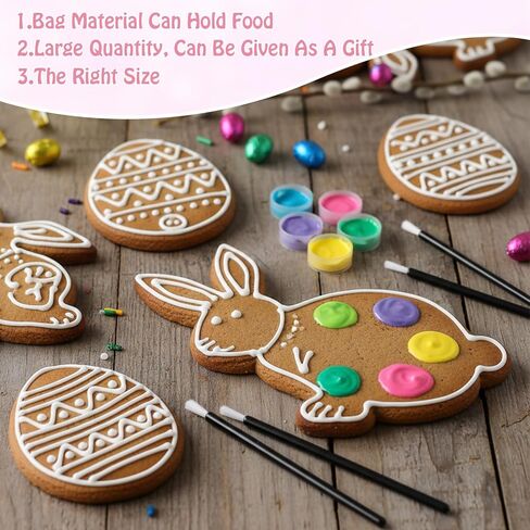 100 Pcs Disposable PYO Cookie Paint Brushes with 100 Pcs Cookie Packaging Bags, 3.54 Inch Mini Food Safe Paint Brushes for Cookies, Cupcakes, Crafts, and Makeup Application in Kuwait