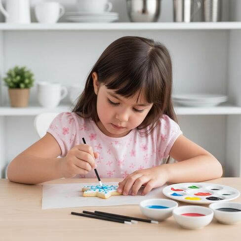 100 Pcs Disposable PYO Cookie Paint Brushes with 100 Pcs Cookie Packaging Bags, 3.54 Inch Mini Food Safe Paint Brushes for Cookies, Cupcakes, Crafts, and Makeup Application in Kuwait