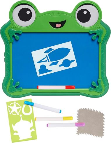 مجموعة Disney Pixar Toy Story 5 Draw & Erase Lilypad - لوحة توهج قابلة للمسح الجاف على شكل ضفدع ولوحة أقلام مغناطيسية للسفر، ابتكر أعمالًا فنية واستنسل وأقلام تحديد، للأطفال بعمر 3 سنوات فما فوق in Kuwait