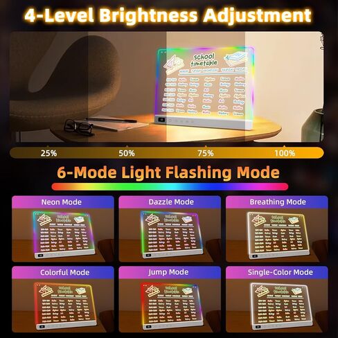 لوحة رسم LED قابلة لإعادة الشحن مقاس 16 بوصة للأطفال مع 13 تأثيرًا ضوئيًا، لوحة مسح جافة من الأكريليك المتوهج، حامل مدمج، سبورة طباشير لوحية مضيئة للأطفال، هدايا للفتيات/المراهقات، 7 أقلام تحديد in Kuwait
