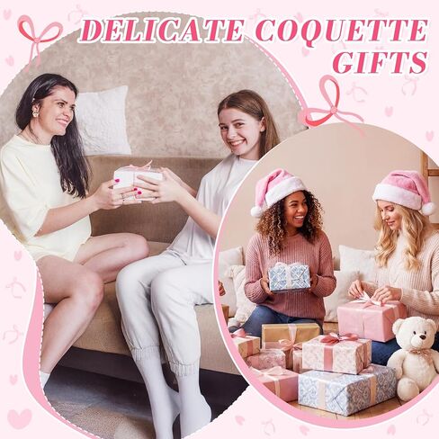 Tenceur DIY Journal Diary Pack Scrapbook Kit Stationery Diary Supplies Cute Pink Preppy Bow Coquette Notebook Journal Art Crafts Kit for Birthday Holidays Ideal Gifts for Women Teen Girls in Kuwait