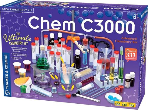 مجموعة الكيمياء Thames & Kosmos Chem C3000 (V 2.0) | مجموعة علمية تحتوي على 333 تجربة ودليل مختبر من 192 صفحة، أدوات ومواد كيميائية عالية الجودة لمختبر الطلاب، متعددة، 21.3 بوصة كبيرة × 7.2 بوصة عرض × 14.6 بوصة ارتفاع (640132) in Saudi Arabia