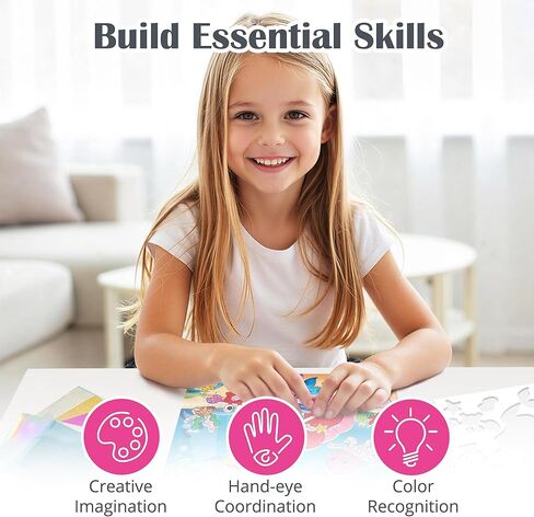 مجموعة Timetome Foil Craft Kit للأطفال، مجموعة فن رقائق الأميرة ووحيد القرن للأعمار من 4 إلى 8 سنوات، لا توجد فوضى في الفنون والحرف الإبداعية، صور رقائق معدنية سهلة التقشير، هدية للفتيات من سن 5 إلى 10 سنوات in Kuwait