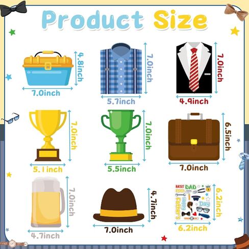 HABDJILTY 24 Set Father's Day Craft for Kids,Make Your Own Father's Gifts DIY 3D Best Dad Craft Kit for Fathers Day Handmade Crafts for Classroom and Fun Home Activities in Kuwait