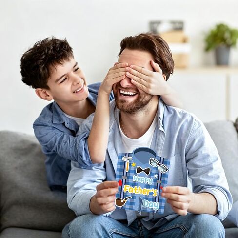 HABDJILTY 24 Set Father's Day Craft for Kids,Make Your Own Father's Gifts DIY 3D Best Dad Craft Kit for Fathers Day Handmade Crafts for Classroom and Fun Home Activities in Kuwait