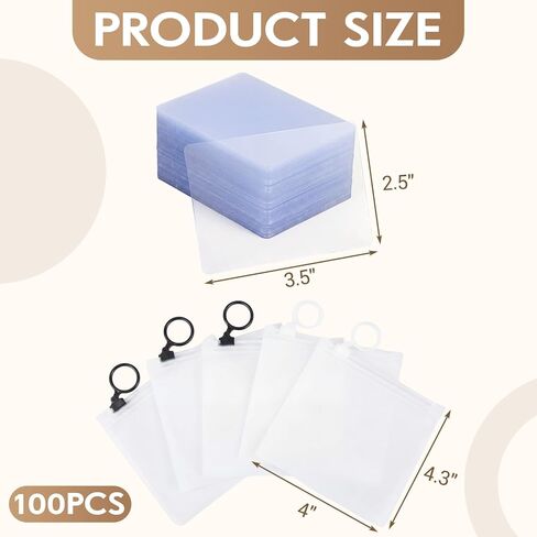 100 قطعة من بطاقات Yokeer الشفافة ATC من PVC، بطاقات شفافة مقاس 2.5 × 3.5 بوصة، بطاقة تداول للفنانين، بطاقة لعب فارغة مع 5 قطع من أكياس البلاستيك بسحاب لطلاء سجل القصاصات، بطاقات الهدايا، الحرف اليدوية اليدوية in Kuwait