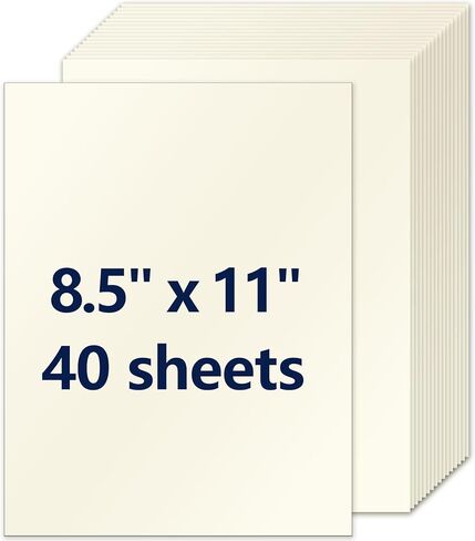 40 Sheets White Cardstock Paper 8.5 x 11 Premium Card Stock 75lb Printer Scrapbook Paper for Certificates, Invitations, Greeting Cards, Crafts, Graduations in Kuwait