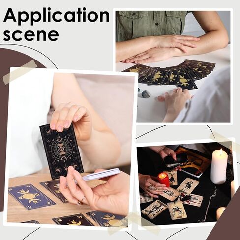 NBEADS 200 Pcs 2 Colors Blank Tarot Cards with Design on Back, Blank Oracle Tarot Cards to Write On DIY with Celestial Gold Foil Design and Containers for DIY Projects, 2.72-2.76x4.65-4.72 Inch in Kuwait