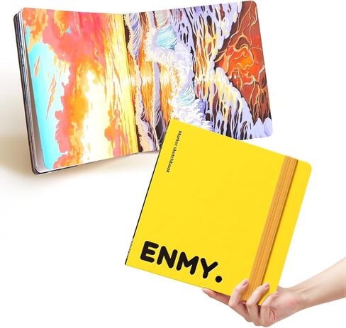 ENMY Acrylic Marker Sketch Pad, 6.7×6.7 Bleed-Proof Marker Paper,140lb/300gsm Heavyweight Sketchbook, 30 Sheets Drawing Pad Glue-Bound with Hard Backing for Artists, Students (L 17×17 cm) in Saudi Arabia
