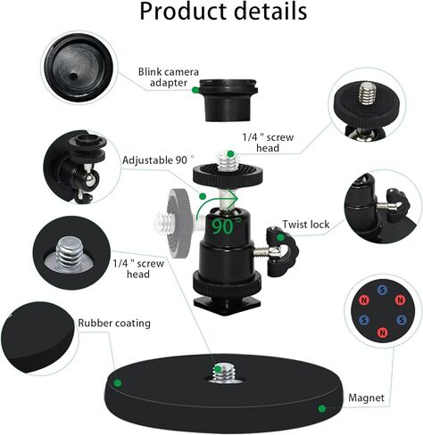 Magnetic Mount Compatible with Blink Outdoor 4 (4th Gen), Blink Outdoor 3(3rd Gen), Blink XT/XT2, Blink Mini, Adjustable Security Wall Mount Bracket Security Camera No Drilling Camera Mount, 1 Pack in Saudi Arabia