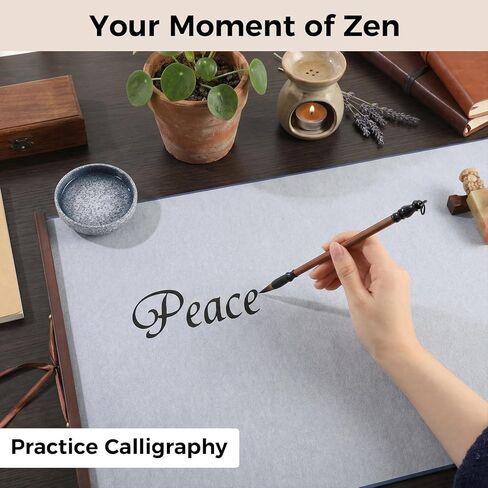 Water Drawing Mat with Chinese Calligraphy Brush Set, Reusable Water Painting Mat for Beginners, Portable Canvas Rolls for Painting and Calligraphy Practice for Mom in Kuwait