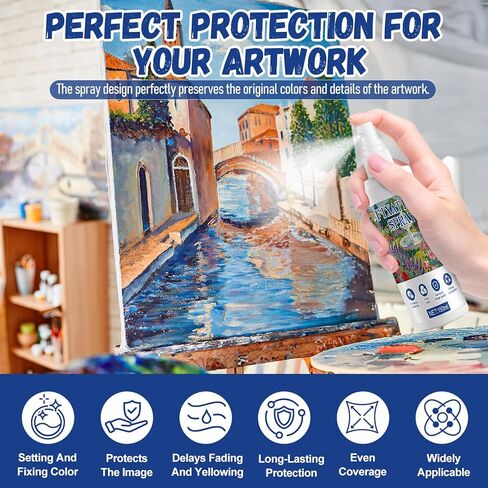 OverZyn Workable Fixative Spray for Art, Fixative Spray for Pencil Drawings, Fixative Spray for Pastels, Colorfast, Widely Applicable for Pastels Pastels Oil Pastels Acrylics Sketches Etc, 150ml in Kuwait