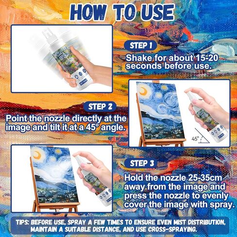 OverZyn Workable Fixative Spray for Art, Fixative Spray for Pencil Drawings, Fixative Spray for Pastels, Colorfast, Widely Applicable for Pastels Pastels Oil Pastels Acrylics Sketches Etc, 150ml in Kuwait