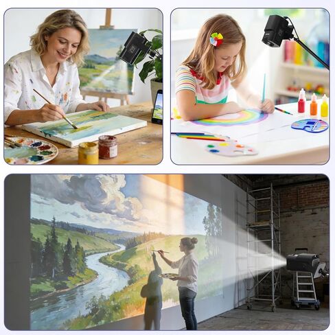 جهاز عرض فني للتتبع والرسم باستخدام التطبيق، جهاز عرض رسم أصلي بدقة 1280 بكسل للفنانين، 8 أدوات تتبع احترافية للقماش، والجداريات الجدارية، وتزيين الكعك، وحرق الخشب والرسم in Kuwait