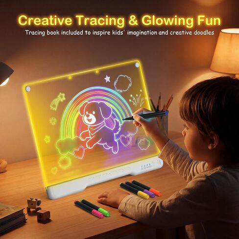 لوحة رسم LED للأطفال، لوحة ملاحظات LED قابلة لإعادة الشحن مقاس 17 بوصة مع ألوان، أفضل هدايا للأطفال للفتيات من عمر 3، 4، 5، 6، 7، 8، 9، 10 سنوات فما فوق، هدية عيد ميلاد مثالية من 4 إلى 12 (جديد 2026) in Kuwait