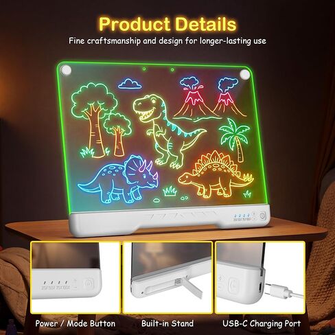لوحة رسم LED للأطفال، لوحة ملاحظات LED قابلة لإعادة الشحن مقاس 17 بوصة مع ألوان، أفضل هدايا للأطفال للفتيات من عمر 3، 4، 5، 6، 7، 8، 9، 10 سنوات فما فوق، هدية عيد ميلاد مثالية من 4 إلى 12 (جديد 2026) in Kuwait