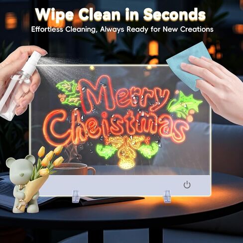 LED Drawing Board for Kids 16-Inch Rechargeable, 9-Color Light Modes, Neon Art Dry Erase Light Up Doodle Glow Pad with Stand, Sketching Birthday Gift Toy for Kids/Girls/Teens, 7 Markers Tracing Book in Kuwait