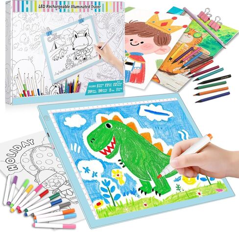 LED Drawing Tablet Kits Pink - 15" Light Board for Diamond Painting Accessories, Best Birthday, Holiday Gifts Toy for Kids Girls 3,4,5,6,7,8,9,10,11,12 Year Old, Back to School Art Travel Essentials in Saudi Arabia