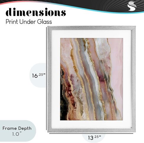 Stupell Industries 'Pastel Misty Gem Geode'، طباعة مؤطرة تحت الزجاج، رمادي، 13 × 16 بوصة، سهلة التعليق وقوية، صنع في الولايات المتحدة الأمريكية، بواسطة سفيتلانا ألينيكوفا in Kuwait