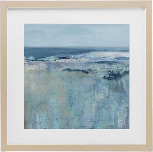 Stupell Industries 'Serene Abstract Pastel Seascape'، طباعة مؤطرة تحت الزجاج، بني، 13 × 13 بوصة، سهلة التعليق وقوية، صنع في الولايات المتحدة الأمريكية، بواسطة كارول روبنسون in Kuwait